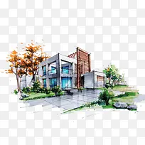 手绘建筑-空若网 手绘建筑-空若网