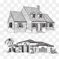 手绘房屋建筑-空若网 手绘房屋建筑-空若网