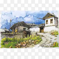 手绘建筑-空若网 手绘建筑-空若网