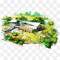 手绘建筑-空若网 手绘建筑-空若网