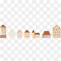 手绘卡通建筑群图案-空若网 手绘卡通建筑群图案-空若网