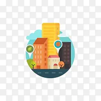 卡通扁平化建筑-空若网 卡通扁平化建筑-空若网