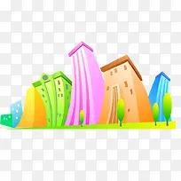 手绘高楼大厦-空若网 手绘高楼大厦-空若网