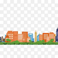 卡通扁平化建筑素材-空若网 卡通扁平化建筑素材-空若网