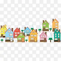 矢量扁平化房子-空若网 矢量扁平化房子-空若网