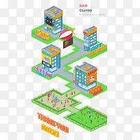 卡通扁平化房屋建筑-空若网 卡通扁平化房屋建筑-空若网