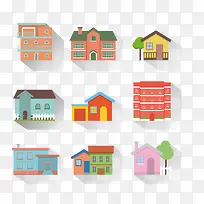 矢量扁平化房屋-空若网 矢量扁平化房屋-空若网
