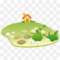 矢量草地房屋素材-空若网 矢量草地房屋素材-空若网