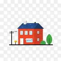 扁平化卡通房屋-空若网 扁平化卡通房屋-空若网