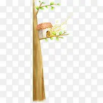 彩色插画唯美树叶房屋-空若网 彩色插画唯美树叶房屋-空若网