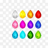 矢量彩色雨滴状宝石-空若网 矢量彩色雨滴状宝石-空若网