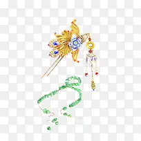 金色宝石凤钗-空若网 金色宝石凤钗-空若网