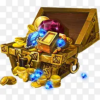 宝石黄金宝箱素材-空若网 宝石黄金宝箱素材-空若网