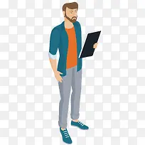 手绘卡通商务男士-空若网 手绘卡通商务男士-空若网