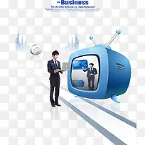 卡通电视与商务男士-空若网 卡通电视与商务男士-空若网