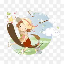 女孩插画-空若网 女孩插画-空若网