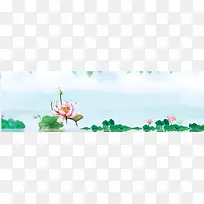 荷花背景素材蓝天清新素材-空若网 荷花背景素材蓝天清新素材-空若网