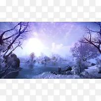 冬日安详树枝蓝天-空若网 冬日安详树枝蓝天-空若网