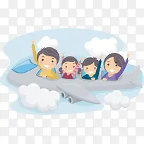 卡通人物飞机素材-空若网 卡通人物飞机素材-空若网