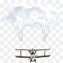 手绘可爱白云飞机-空若网 手绘可爱白云飞机-空若网