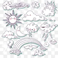 可爱手绘白云云彩-空若网 可爱手绘白云云彩-空若网