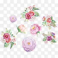 水彩手绘鲜花装饰-空若网 水彩手绘鲜花装饰-空若网