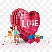 卡通手绘爱心情侣-空若网 卡通手绘爱心情侣-空若网