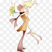 卡通情侣可爱花朵-空若网 卡通情侣可爱花朵-空若网