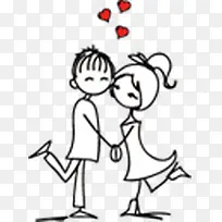 卡通情侣牵手爱心-空若网 卡通情侣牵手爱心-空若网