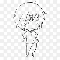 线描人物手绘-空若网 线描人物手绘-空若网