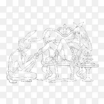 线描手绘人物-空若网 线描手绘人物-空若网