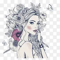 手绘美女-空若网 手绘美女-空若网