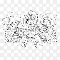卡通手绘线稿-空若网 卡通手绘线稿-空若网