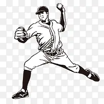 手绘棒球人物-空若网 手绘棒球人物-空若网