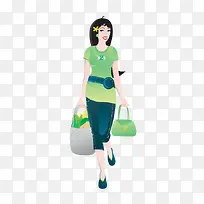 卡通手绘购物女性-空若网 卡通手绘购物女性-空若网