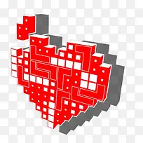 像素红色爱心-空若网 像素红色爱心-空若网