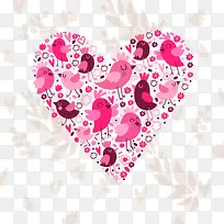 矢量爱心小鸟素材-空若网 矢量爱心小鸟素材-空若网