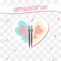 清新情人节爱心蝴蝶矢量素材-空若网 清新情人节爱心蝴蝶矢量素材-空若网