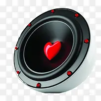 黑色爱心喇叭七夕情人节-空若网 黑色爱心喇叭七夕情人节-空若网