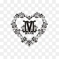 爱心M字母-空若网 爱心M字母-空若网