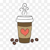 爱心手绘咖啡杯-空若网 爱心手绘咖啡杯-空若网