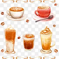 矢量手绘咖啡与杯子-空若网 矢量手绘咖啡与杯子-空若网