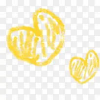 黄色爱心手绘卡通效果-空若网 黄色爱心手绘卡通效果-空若网