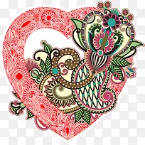 矢量爱心型花纹-空若网 矢量爱心型花纹-空若网