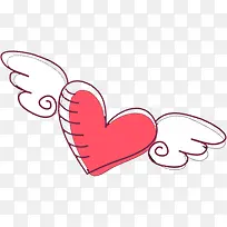 手绘卡通爱心翅膀效果图标-空若网 手绘卡通爱心翅膀效果图标-空若网