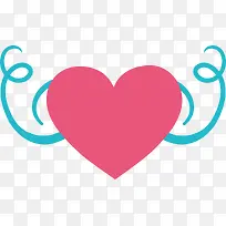 手绘红色爱心藤蔓-空若网 手绘红色爱心藤蔓-空若网