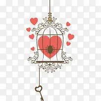 矢量爱心鸟笼-空若网 矢量爱心鸟笼-空若网