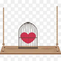 矢量手绘爱心鸟笼-空若网 矢量手绘爱心鸟笼-空若网