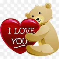 手绘小熊爱心卡片-空若网 手绘小熊爱心卡片-空若网