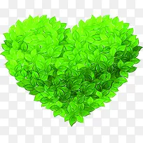 手绘爱心绿色树叶-空若网 手绘爱心绿色树叶-空若网